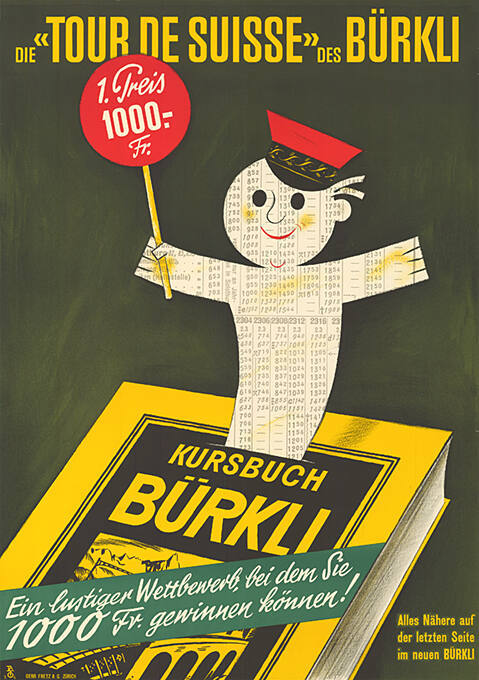 Die «Tour de Suisse» des Bürkli, Kursbuch Bürkli, Ein lustiger Wettbewerb, bei dem Sie 1000 Fr. gewinnen können!