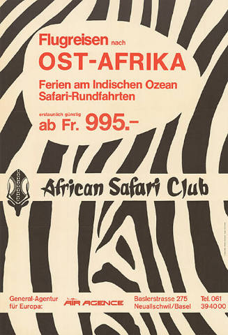 Flugreisen nach Ost-Afrika, Ferien am Indischen Ozean, Safari-Rundfahrten, African Safari Club