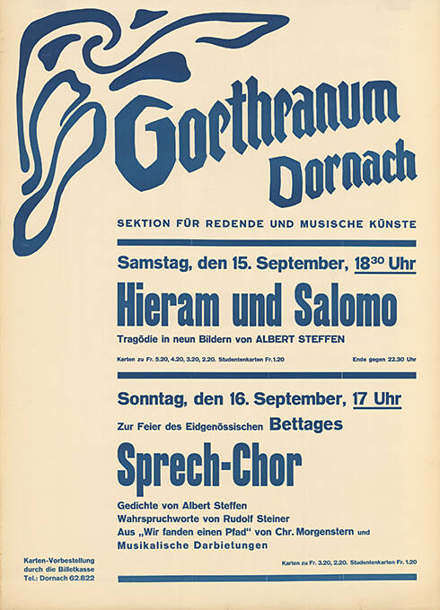 Goetheanum Dornach, Hieram und Salomo, Sprech-Chor