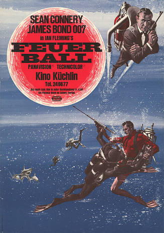 Sean Connery, James Bond 007, in Ian Fleming’s, Feuerball, Kino Küchlin