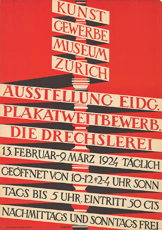 Ausstellung Eidg. Plakatwettbewerb, Die Drechslerei, Kunstgewerbemuseum Zürich