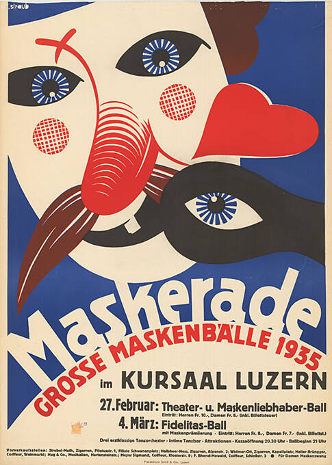 Maskerade, Grosse Maskenbälle 1935, Kursaal Luzern