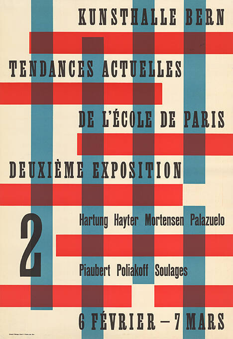 Tendances actuelles de l’Ecole de Paris, Deuxième Exposition 2, Kunsthalle Bern