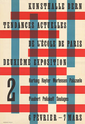 Tendances actuelles de l’Ecole de Paris, Deuxième Exposition 2, Kunsthalle Bern