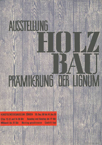 Holzbau, Prämierung der Lignum, Kunstgewerbemuseum Zürich