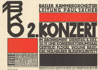 2. Konzert, BKO, Basler Kammerorchester, Leitung Paul Sacher, Konservatoriumssaal Basel