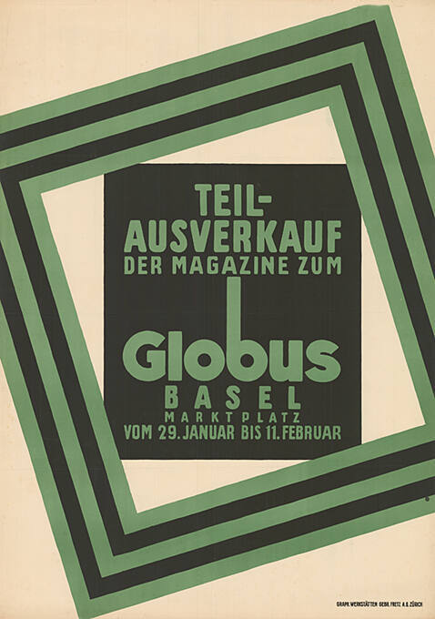 Teil-Ausverkauf der Magazine zum Globus, Basel, Marktplatz