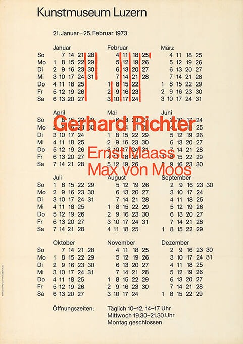 Gerhard Richter, Ernst Maass, Max von Moos, Kunstmuseum Luzern