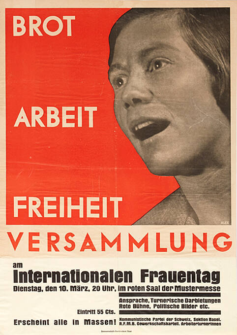 Brot, Arbeit, Freiheit, Versammlung am Internationalen Frauentag