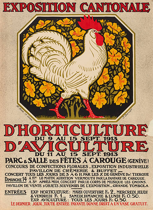 Exposition Cantonale. d’Horticulture et d’Aviculture, Parc et Salle des Fêtes, Carouge