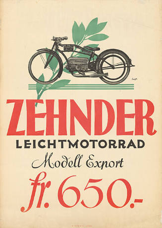 Zehnder, Leichtmotorrad, Modell Export, Fr. 650.–