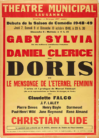 Doris, Théâtre Municipal de Lausanne