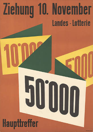 Ziehung 10. November, Landes-Lotterie, 10'000, 50'000, 5'000, Haupttreffer