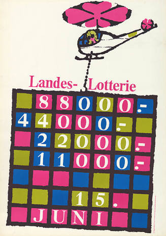 Landes-Lotterie, 88000.–, 44000.–, 22000.–, 11000.–, 15. Juni