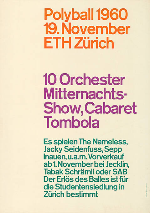 Polyball 1960, ETH Zürich