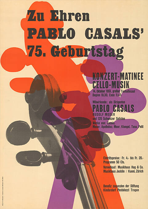 Konzert zu Ehren Pablo Casals’ 75. Geburtstag, Großer Tonhallesaal