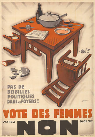 Pas de bisbilles politiques dans nos foyers! Vote des femmes, Non