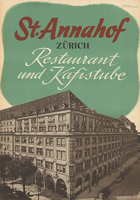 St. Annahof, Zürich, Restaurant und Kafistube