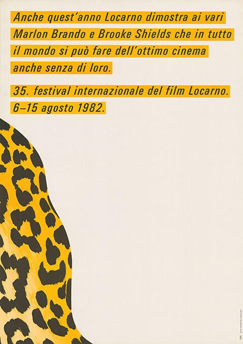 Anche quest’ anno Locarno dimostra ai vari Marlon Brando e Brooke Shields che in tutto il mundo si può fare dell’ ottimo cinema anche senza di loro. 35. festival internazionale del film Locarno.