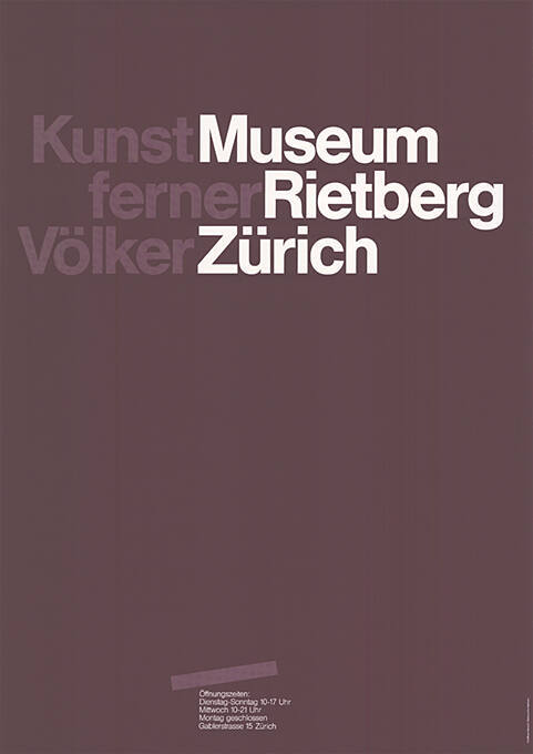 Kunst ferner Völker, Museum Rietberg Zürich