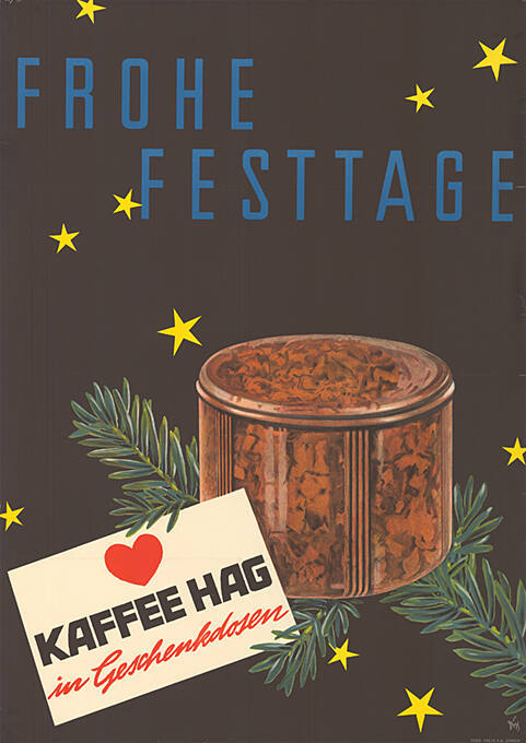 Frohe Festtage, Kaffee Hag in Geschenkdosen