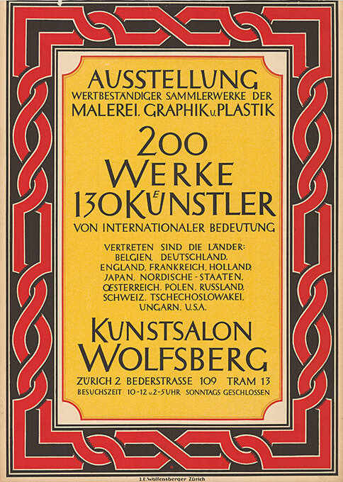 200 Werke, 130 Künstler, Kunstsalon Wolfsberg, Zürich