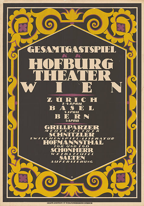 Gesamtgastspiel, Hofburgtheater Wien, Zürich, Basel, Bern