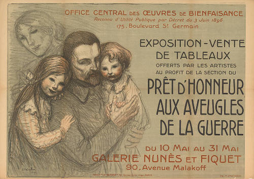 Exposition, Vente de tableaux offerts par les artistes au profit de la section du prêt d’honneur aux aveugles de la guerre, Galerie Nunès et Fiquet