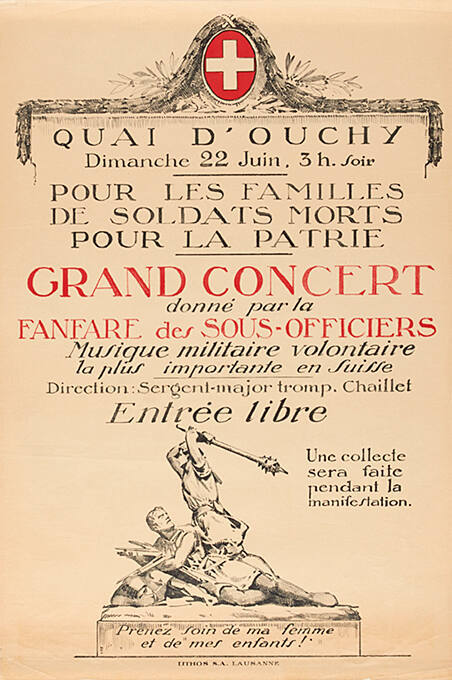 Grand Concert, donné par la fanfare des sous-officiers