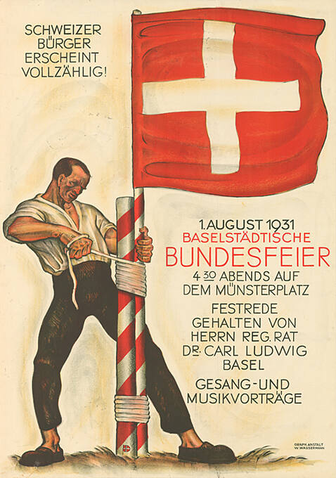 1. August 1931, Baselstädtische Bundesfeier, Münsterplatz Basel