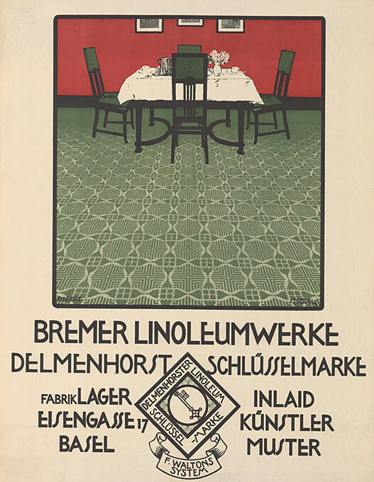 Bremer Linoleumwerke, Delmenhorst, Schlüsselmarke, Fabriklager Basel