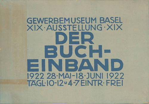 XIX Ausstellung XIX, Der Bucheinband, Gewerbemuseum Basel