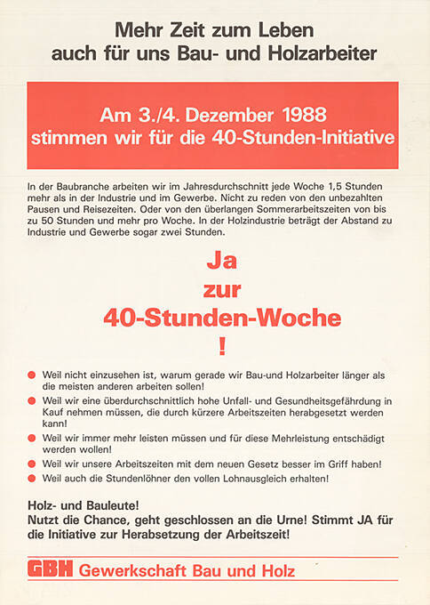 Ja zur 40-Stunden-Woche