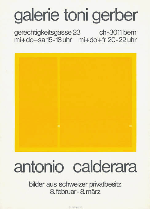 Antonio Calderara, Galerie Toni Gerber