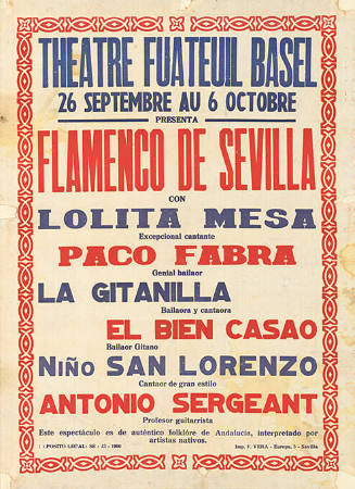 Flamenco de Sevilla, Theatre Fuateuil Basel