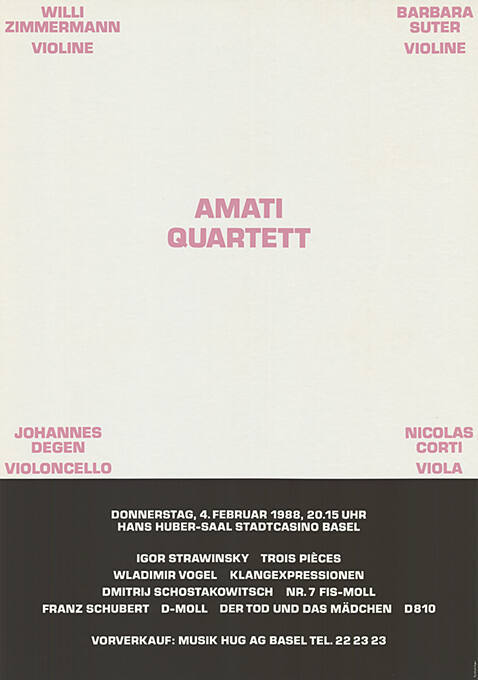 Amati Quartett, Stadtcasino Basel