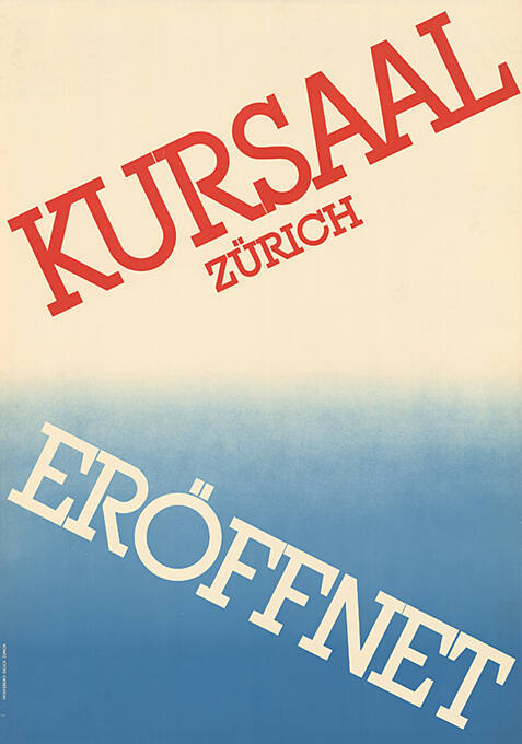 Kursaal Zürich, eröffnet