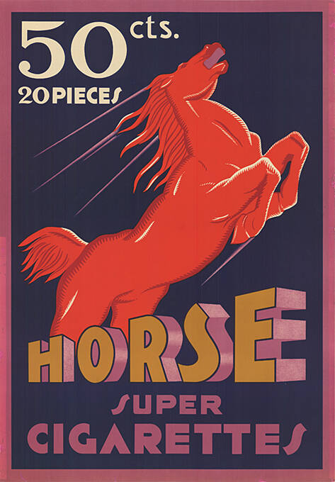 Horse, Super Cigarettes, 50cts. 20 pièces