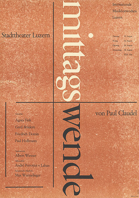 Mittagswende, Paul Claudel, Stadttheater Luzern