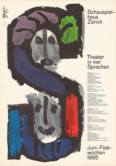 Juni-Festwochen 1965, Theater in vier Sprachen, Schauspielhaus Zürich