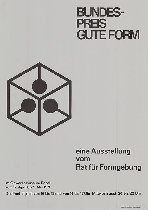 Bundes-Preis Gute Form, Gewerbemuseum Basel