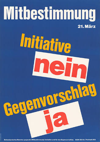 Mitbestimmung, Initiative Nein, Gegenvorschlag Ja