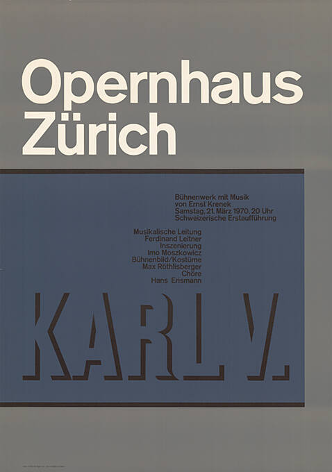 Karl V., Opernhaus Zürich