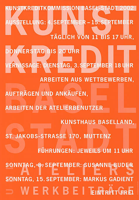 Kunstkredit Basel-Stadt, Kunsthaus Baselland, Muttenz