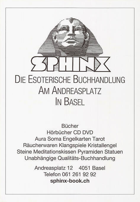 Sphinx, Die esoterische Buchhandlung am Andreasplatz in Basel