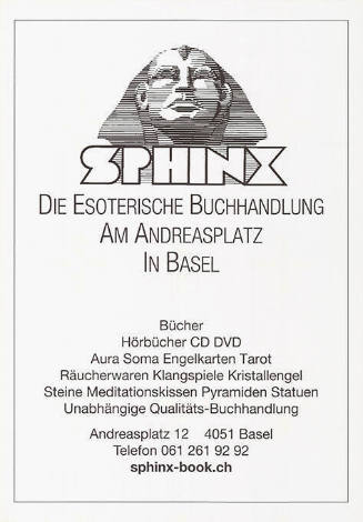 Sphinx, Die esoterische Buchhandlung am Andreasplatz in Basel