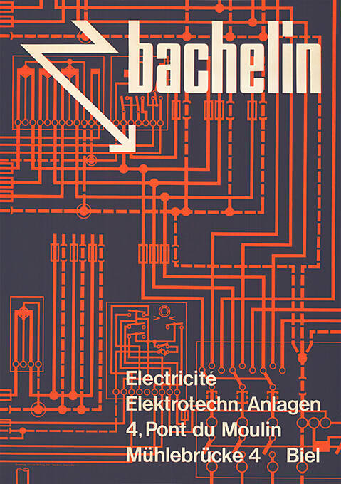 Bachelin, Electricité, Elektrotechn. Anlagen, 4, Pont du Moulin, Mühlebrücke 4, Biel