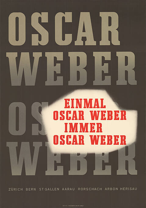 Oscar Weber, einmal Oscar Weber, immer Oscar Weber