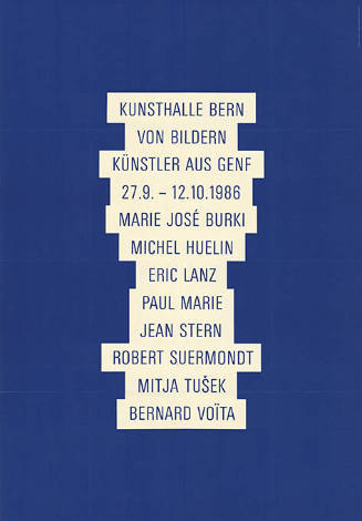 Von Bildern und Künstlern aus Genf, Kunsthalle Bern