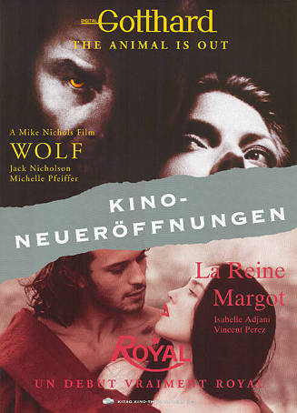 Kino-Neueröffnungen, Gotthard, the animal is out, Wolf, La Reine Margot, Royal, un début vraiment royal